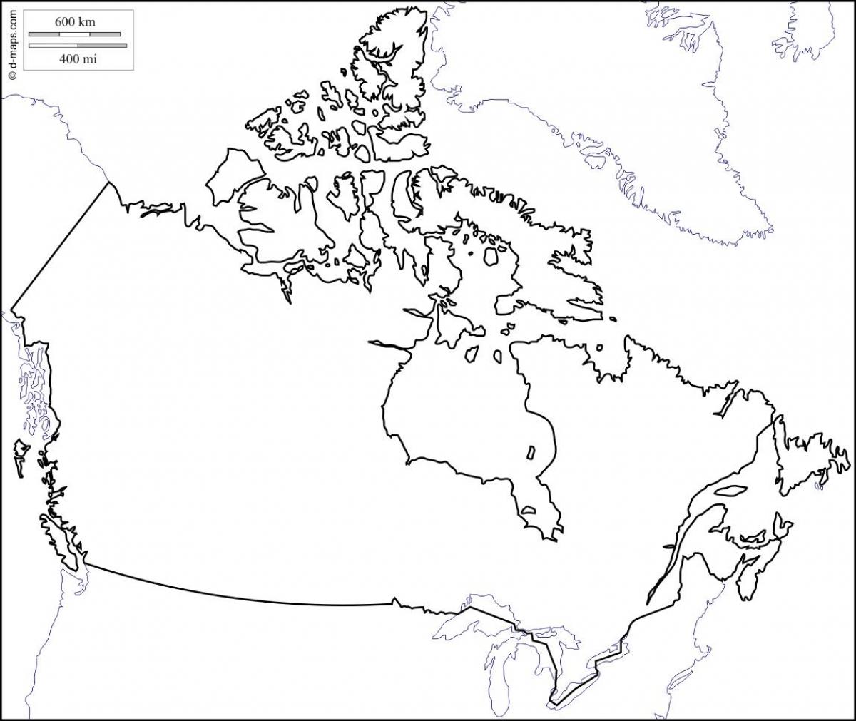 blank outline map of Canada