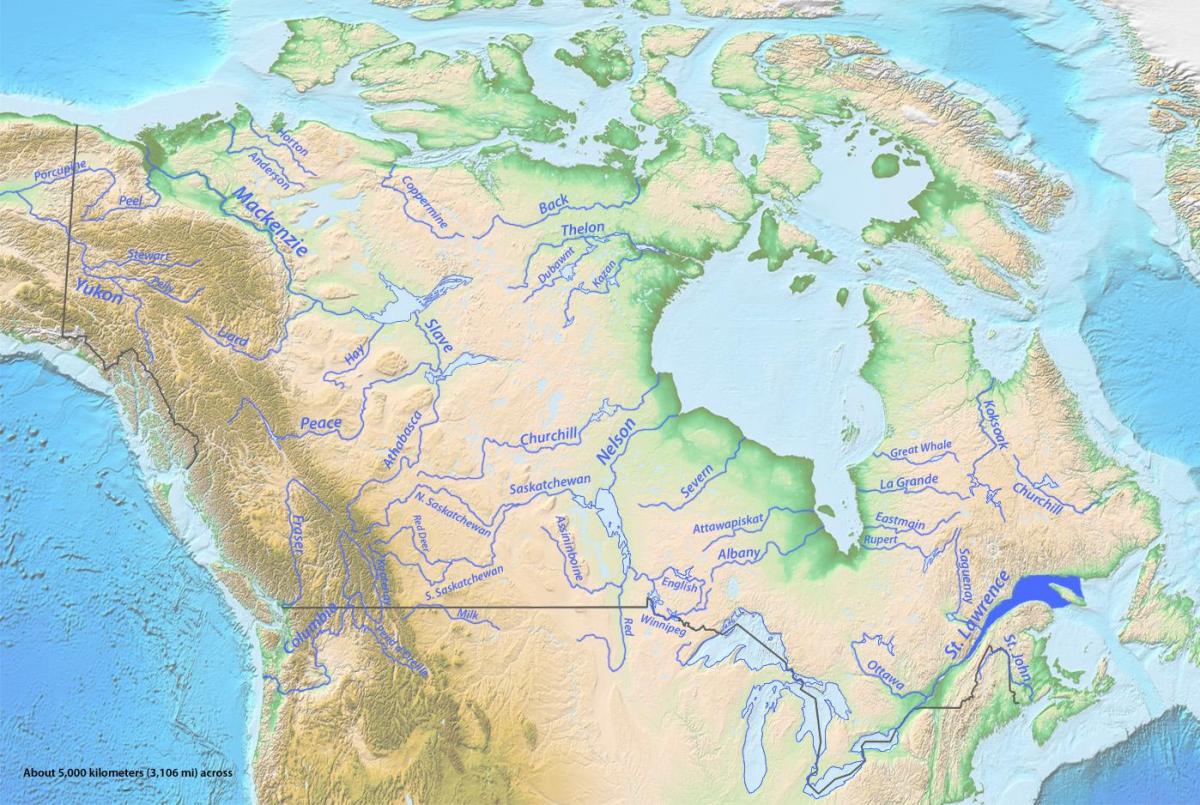 Canada's rivers map