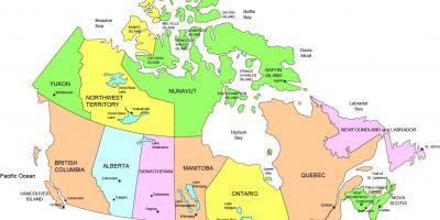 Map of Canada showing states