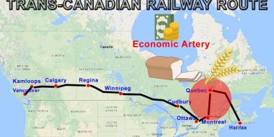 Trans Canada rail route map
