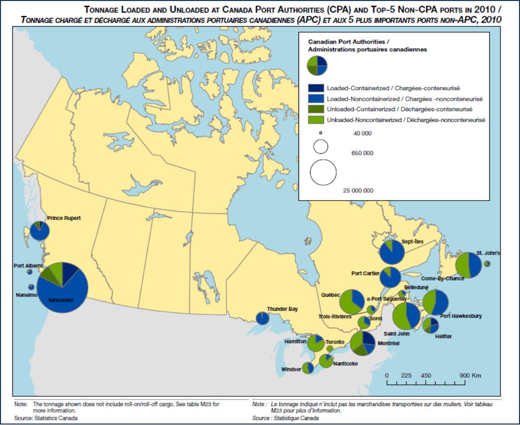 Canada ports map - Map of Canada ports (Northern America - Americas)