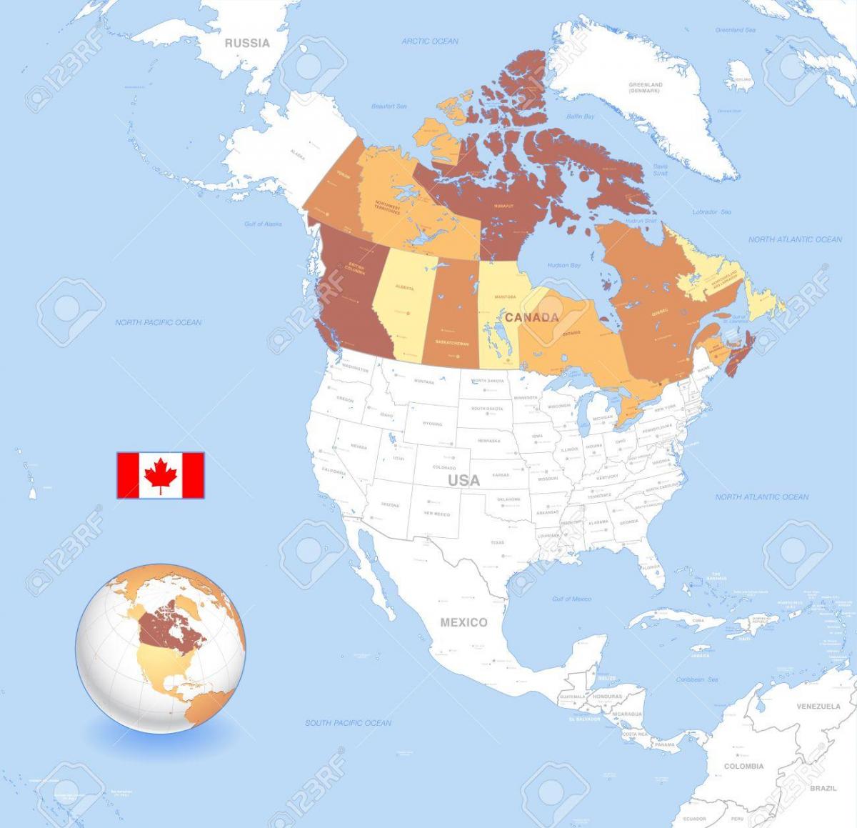 Canada globe map