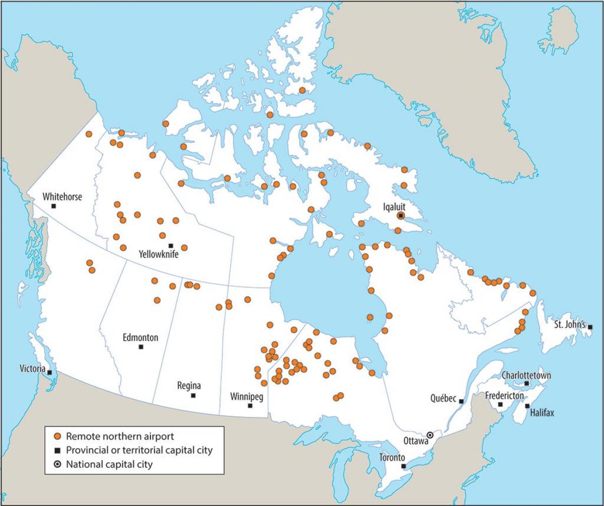 Canada international airports map