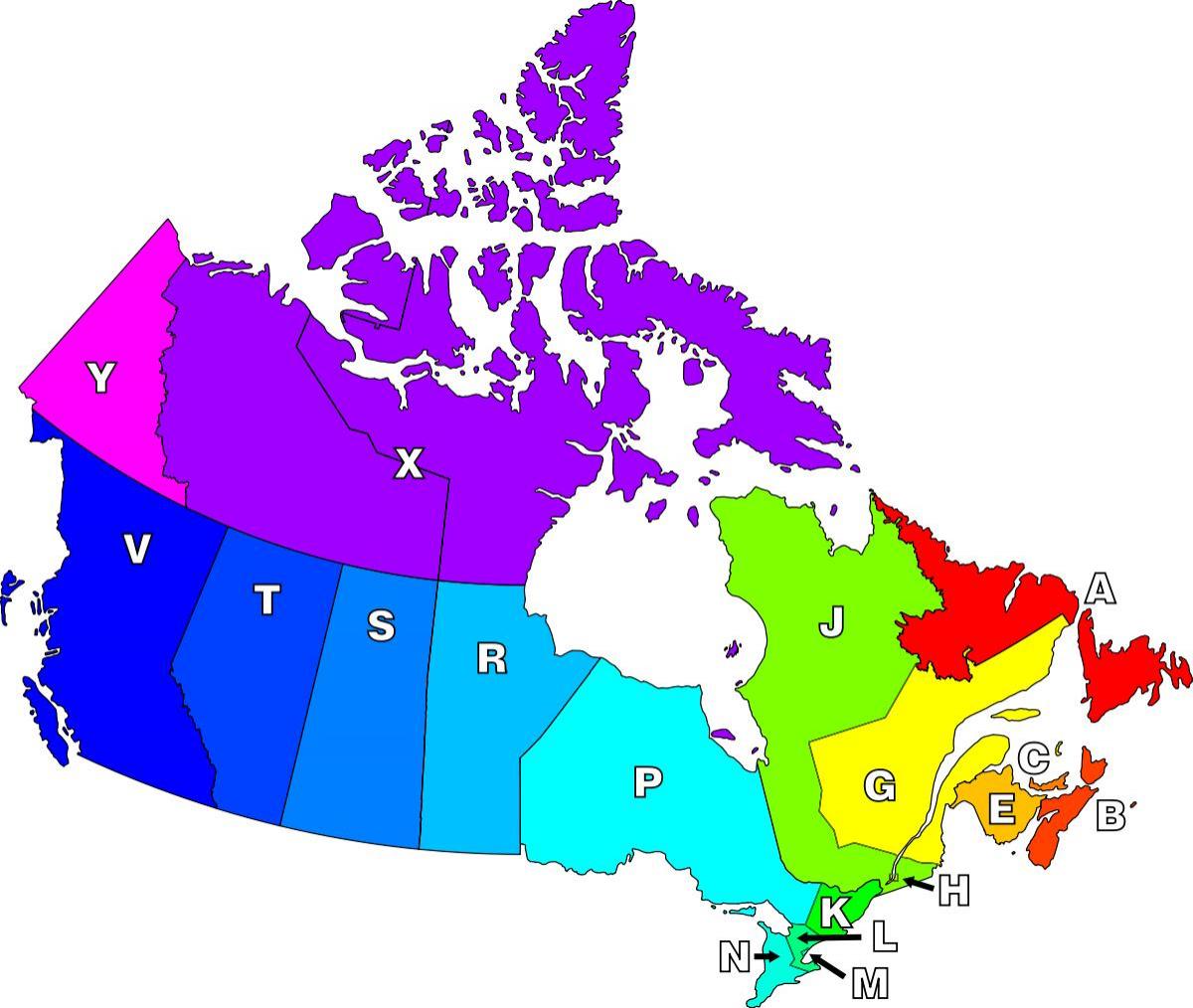 Canada postal code map