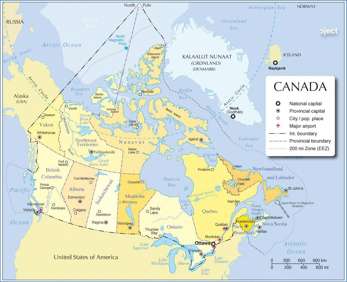 map of Canada travel