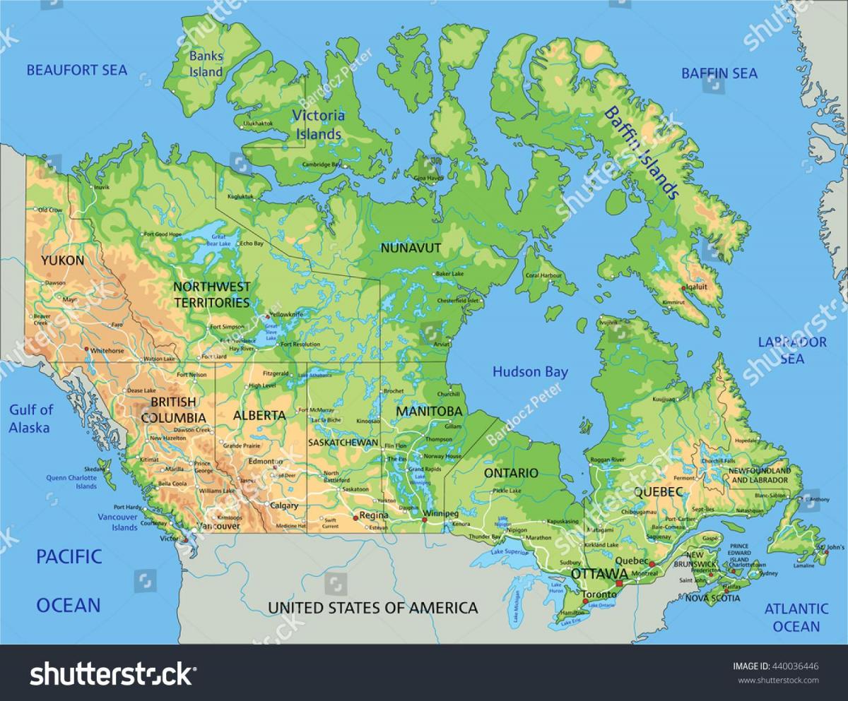fully labeled map of Canada