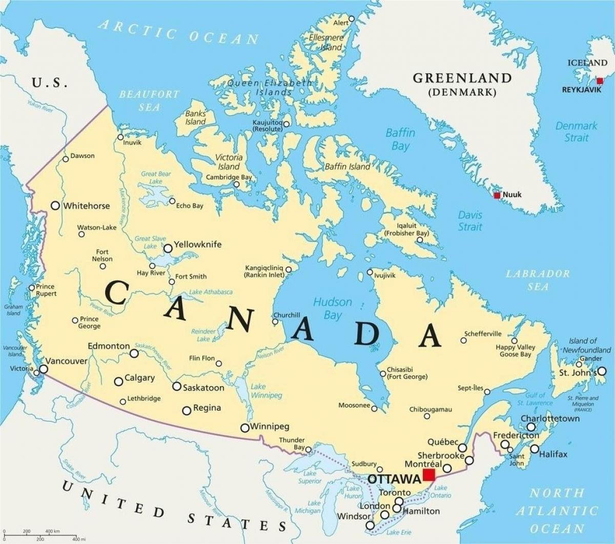map of Canada 1700