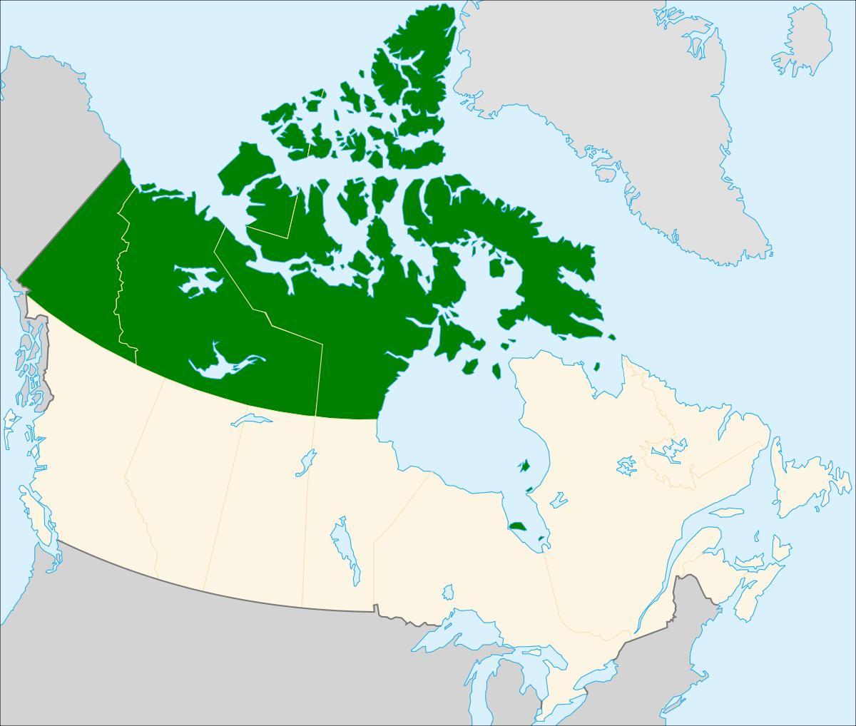 northern Canada map