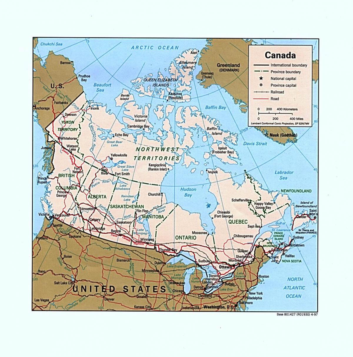 map of Canada western road map