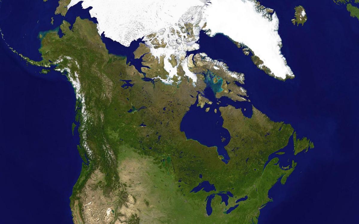 map of Canada satellite