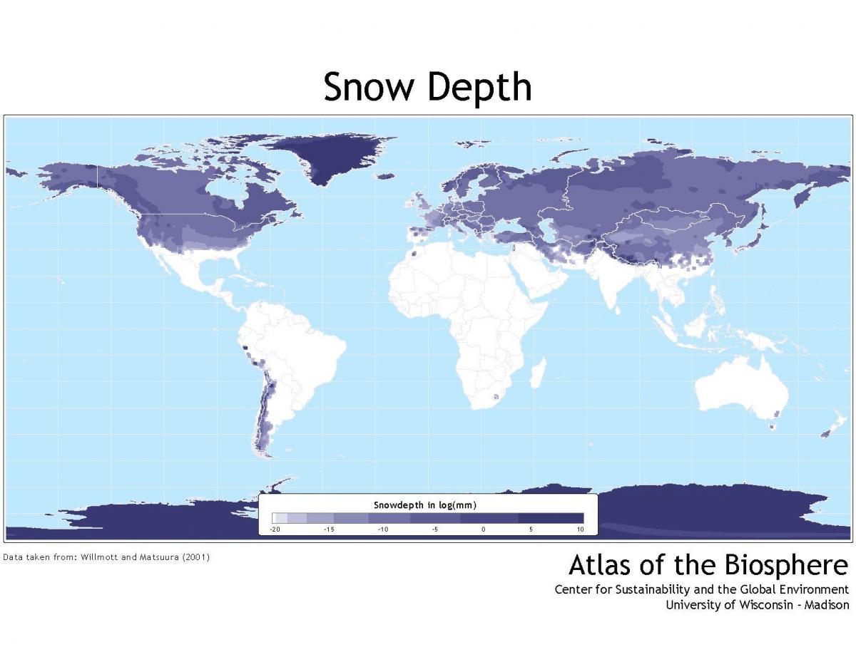 map of Canada snow cover