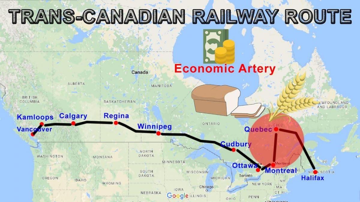 trans Canada rail route map