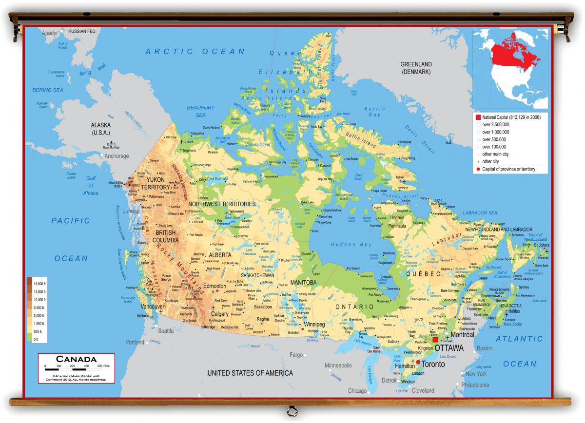map of Canada west coast