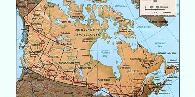 Map of Canada landforms