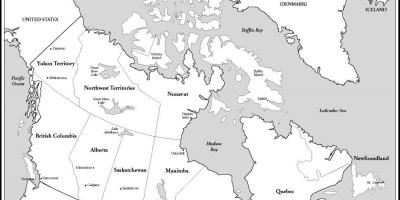 Canada map black and white