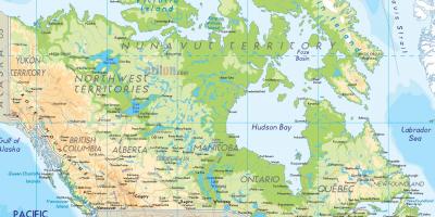 A physical map of Canada